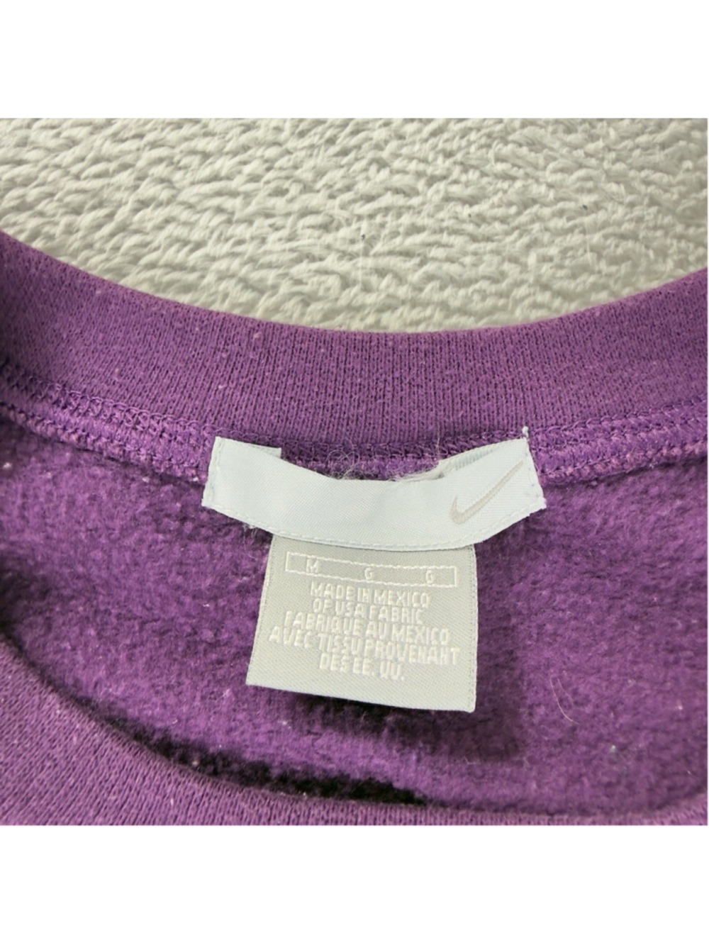 Vintage Nike Men's Sz Medium Reworked Purple/Blue Retro Fleece Crewneck Sweater - Picture 2 of 9